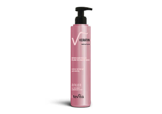 <strong><em>Repairs hair fibres by
filling the damaged areas.</em></strong><br >Keratin-based restructuring filler.
Exerts a direct action on the damaged hair fibres helping to restore natural tensile strength and elasticity.
Protects hair and boosts shine.
Leave-in formula